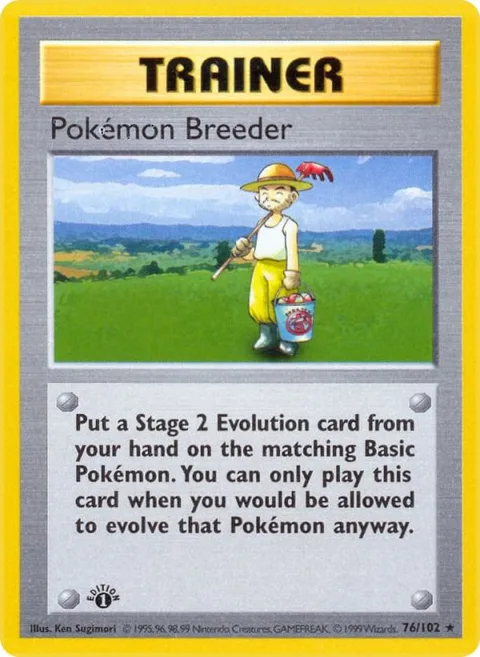 Pokemon Breeder #076/102 1st Edition Pokémon card from Base Set (Shadowless)