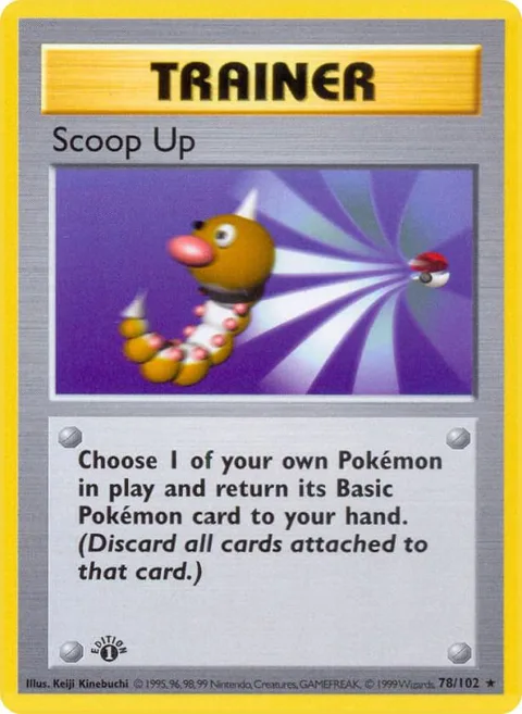 Scoop Up #078/102 1st Edition Pokémon card from Base Set (Shadowless)
