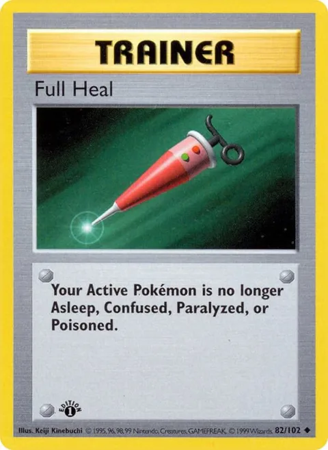 Full Heal #082/102 Unlimited Pokémon card from Base Set (Shadowless)