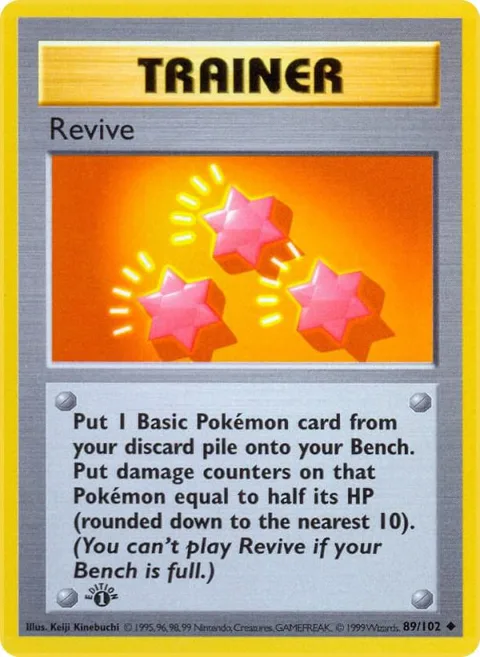 Revive #089/102 1st Edition Pokémon card from Base Set (Shadowless)