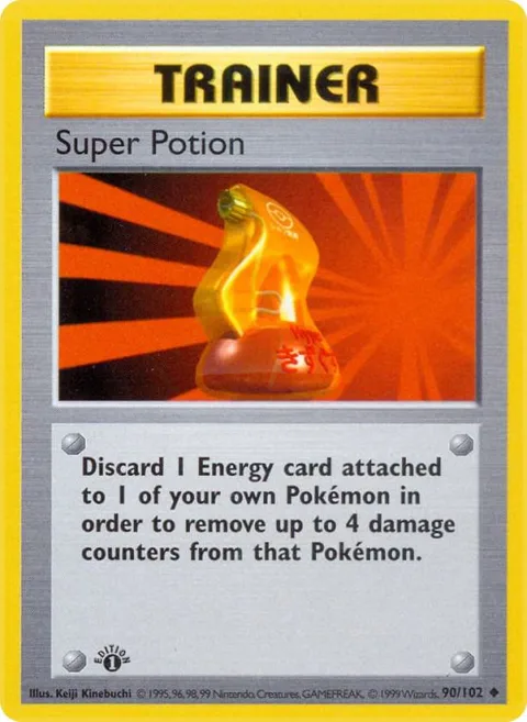 Super Potion #090/102 Unlimited Pokémon card from Base Set (Shadowless)