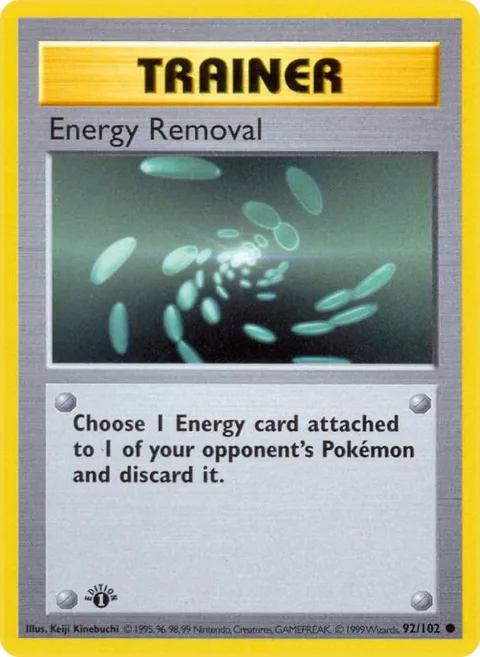 Energy Removal #092/102 1st Edition Pokémon card from Base Set (Shadowless)