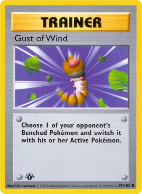 Gust of Wind #093/102 1st Edition Pokémon card from Base Set (Shadowless)