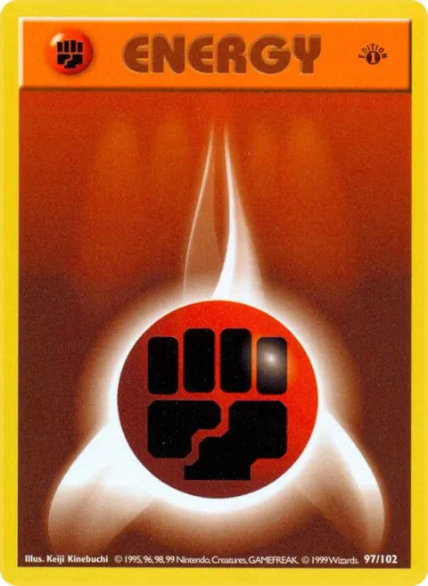 Fighting Energy #097/102 Unlimited Pokémon card from Base Set (Shadowless)