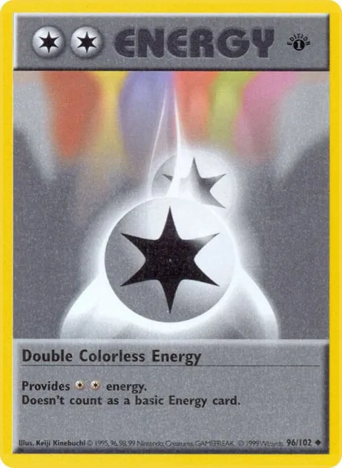Double Colorless Energy #096/102 Unlimited Pokémon card from Base Set (Shadowless)