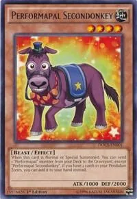 Performapal Secondonkey DOCS-EN001 1st Edition Yu-Gi-Oh card from Dimension of Chaos