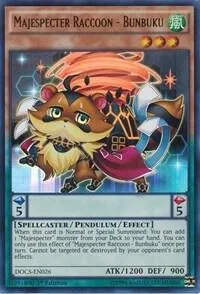 Majespecter Raccoon - Bunbuku DOCS-EN026 1st Edition Yu-Gi-Oh card from Dimension of Chaos