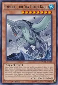 Gameciel, the Sea Turtle Kaiju DOCS-EN088 Unlimited Yu-Gi-Oh card from Dimension of Chaos
