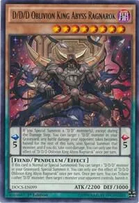 D/D/D Oblivion King Abyss Ragnarok DOCS-EN099 Yu-Gi-Oh card from Dimension of Chaos