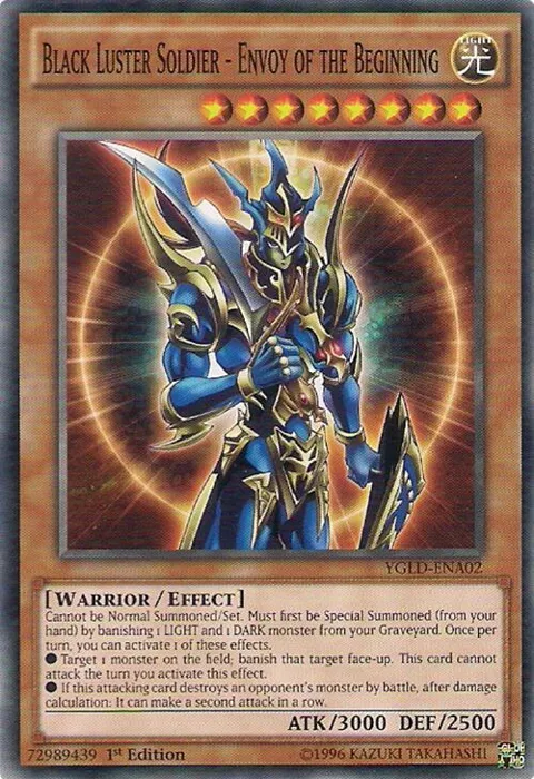 Black Luster Soldier - Envoy of the Beginning YGLD-ENA02 Yu-Gi-Oh card from King of Games: Yugi's Legendary Decks