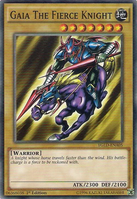 Gaia The Fierce Knight YGLD-ENA05 Yu-Gi-Oh card from King of Games: Yugi's Legendary Decks
