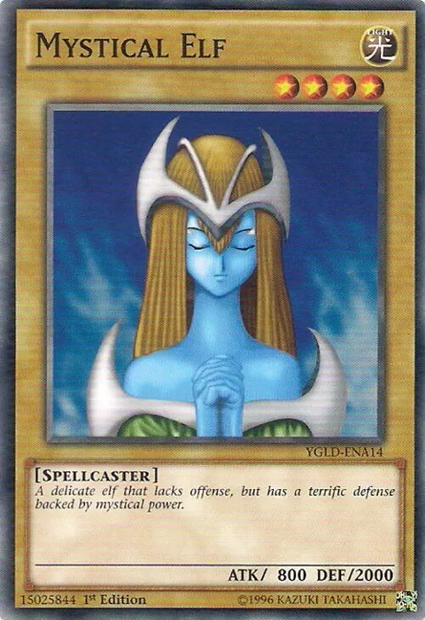 Mystical Elf YGLD-ENA14 Yu-Gi-Oh card from King of Games: Yugi's Legendary Decks