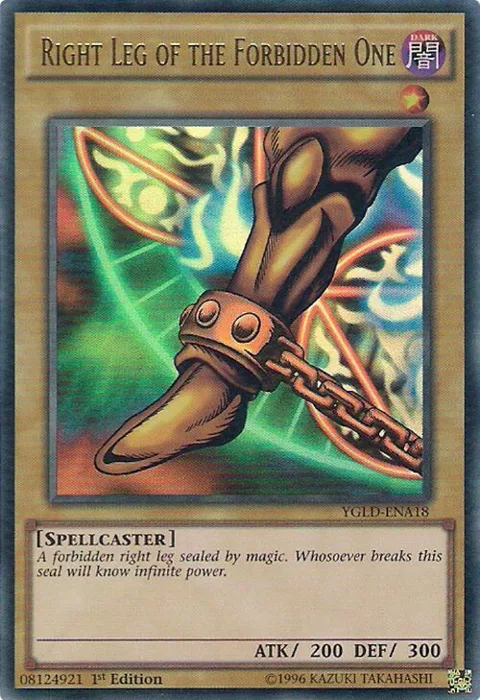 Right Leg of the Forbidden One YGLD-ENA18 YGLD Unlimited Yu-Gi-Oh card from King of Games: Yugi's Legendary Decks
