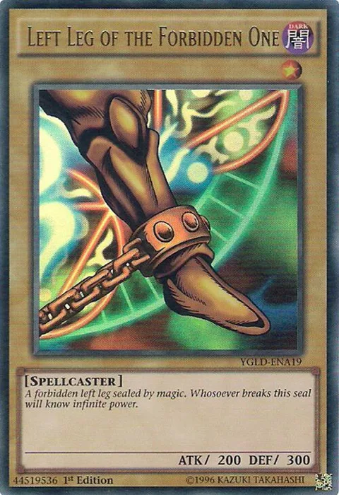Left Leg of the Forbidden One YGLD-ENA19 YGLD 1st Edition Yu-Gi-Oh card from King of Games: Yugi's Legendary Decks