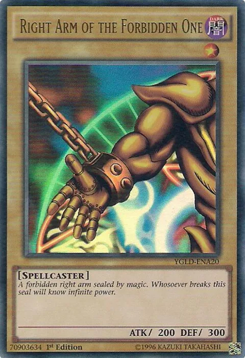 Right Arm of the Forbidden One YGLD-ENA20 YGLD 1st Edition Yu-Gi-Oh card from King of Games: Yugi's Legendary Decks