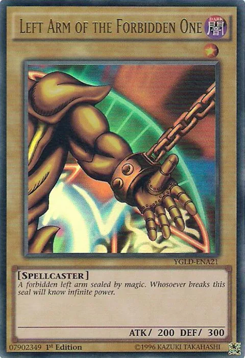 Left Arm of the Forbidden One YGLD-ENA21 YGLD Unlimited Yu-Gi-Oh card from King of Games: Yugi's Legendary Decks