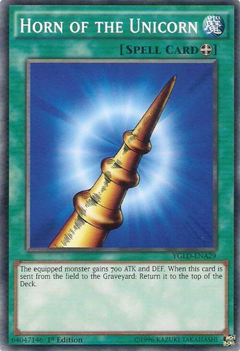 Horn of the Unicorn YGLD-ENA29 Yu-Gi-Oh card from King of Games: Yugi's Legendary Decks