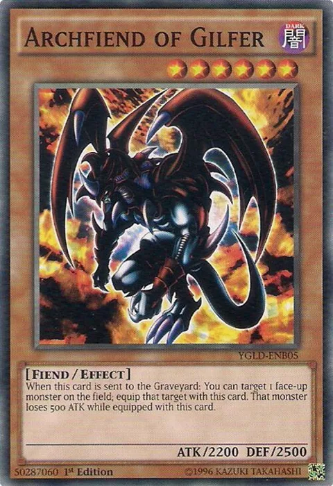 Archfiend of Gilfer YGLD-ENB05 Yu-Gi-Oh card from King of Games: Yugi's Legendary Decks