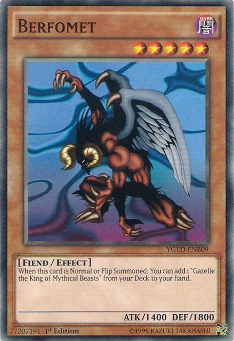 Berfomet YGLD-ENB09 Yu-Gi-Oh card from King of Games: Yugi's Legendary Decks