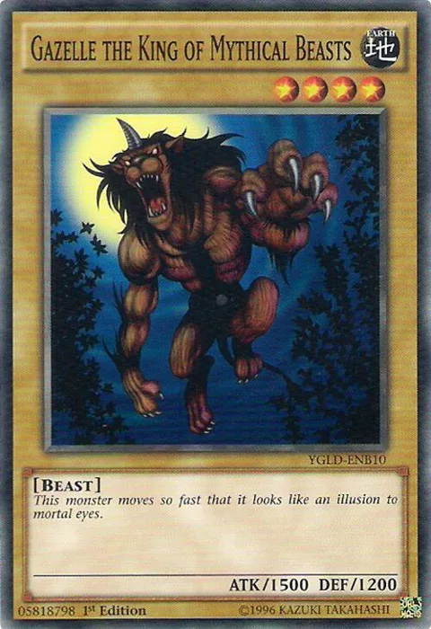 Gazelle the King of Mythical Beasts YGLD-ENB10 Yu-Gi-Oh card from King of Games: Yugi's Legendary Decks