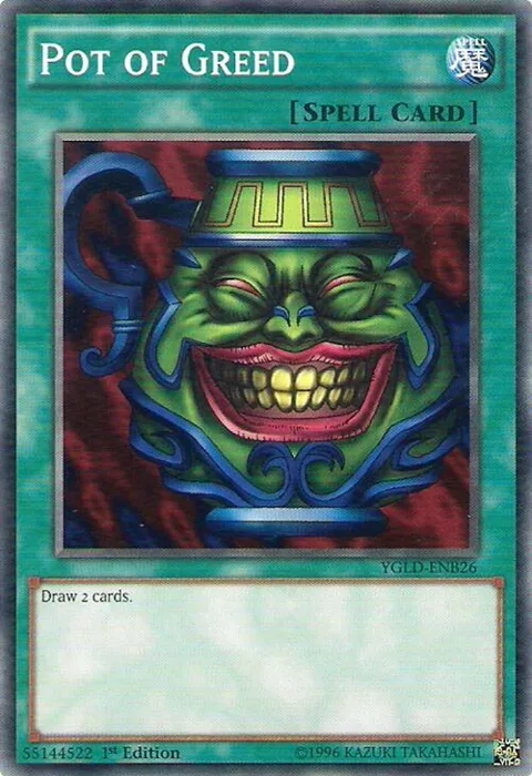 Pot of Greed YGLD-ENB26 YGLD 1st Edition Yu-Gi-Oh card from King of Games: Yugi's Legendary Decks
