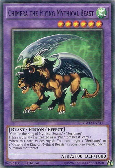 Chimera the Flying Mythical Beast YGLD-ENB41 Yu-Gi-Oh card from King of Games: Yugi's Legendary Decks