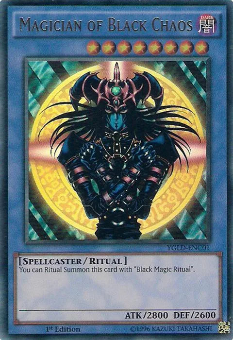 Magician of Black Chaos YGLD-ENC01 YGLD Unlimited Yu-Gi-Oh card from King of Games: Yugi's Legendary Decks