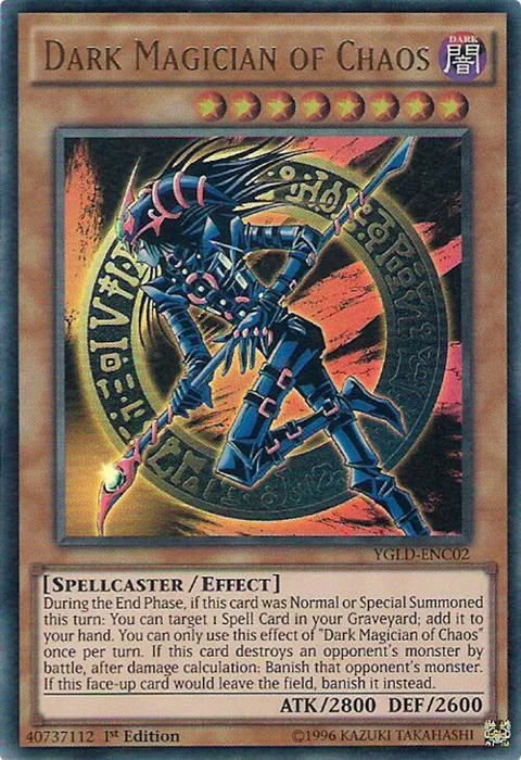 Dark Magician of Chaos YGLD-ENC02 YGLD 1st Edition Yu-Gi-Oh card from King of Games: Yugi's Legendary Decks