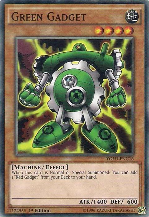 Green Gadget YGLD-ENC16 Yu-Gi-Oh card from King of Games: Yugi's Legendary Decks
