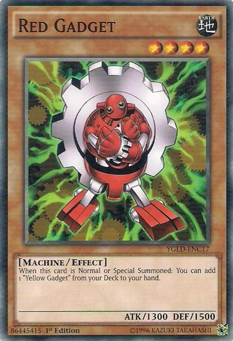 Red Gadget YGLD-ENC17 Yu-Gi-Oh card from King of Games: Yugi's Legendary Decks