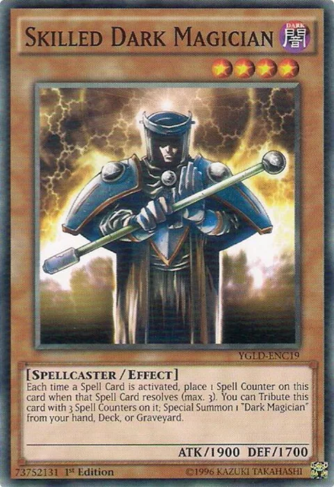 Skilled Dark Magician YGLD-ENC19 Yu-Gi-Oh card from King of Games: Yugi's Legendary Decks