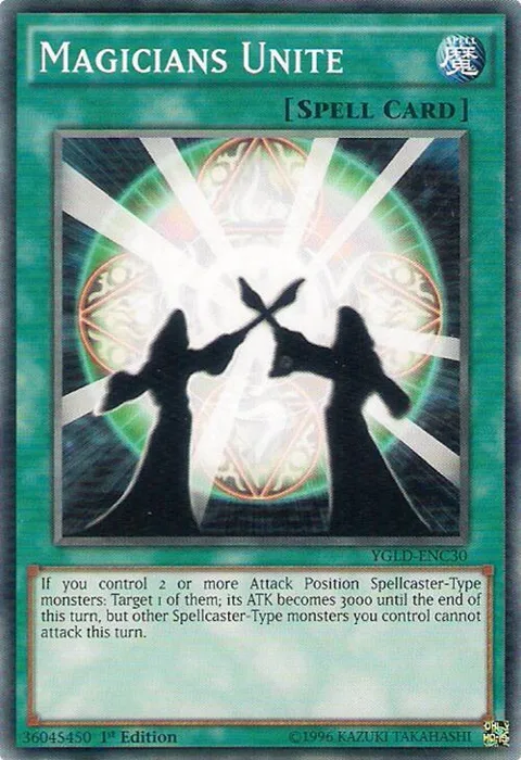 Magicians Unite YGLD-ENC30 Yu-Gi-Oh card from King of Games: Yugi's Legendary Decks