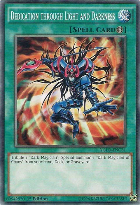 Dedication through Light and Darkness YGLD-ENC31 Yu-Gi-Oh card from King of Games: Yugi's Legendary Decks