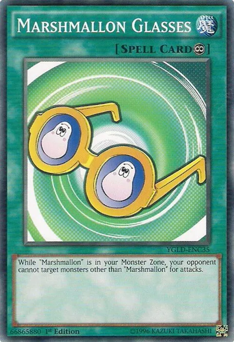 Marshmallon Glasses YGLD-ENC35 Yu-Gi-Oh card from King of Games: Yugi's Legendary Decks