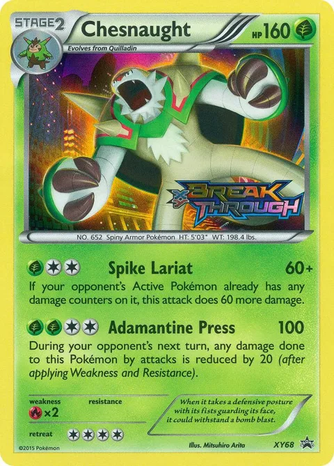 Chesnaught Prerelease #XY68 Holofoil Pokémon card from XY Promos