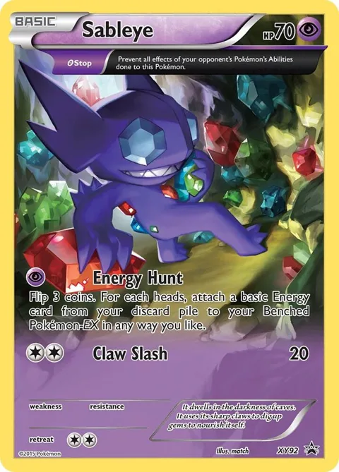 Sableye #XY92 Holofoil Pokémon card from XY Promos