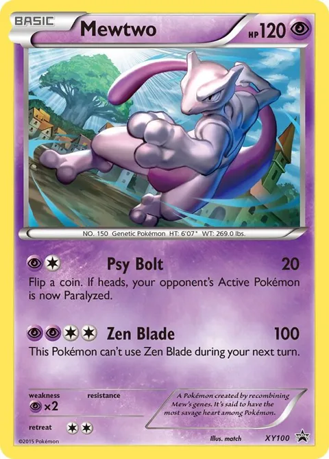 Mewtwo #XY100 Holofoil Pokémon card from XY Promos