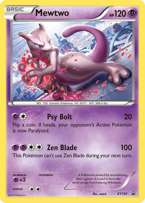 Mewtwo #XY101 Holofoil Pokémon card from XY Promos