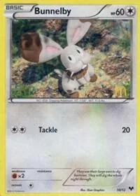 Bunnelby - 10/12 #010/012 Holofoil Pokémon card from McDonald's Promos 2014