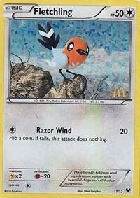 Fletchling - 11/12 #011/012 Holofoil Pokémon card from McDonald's Promos 2014