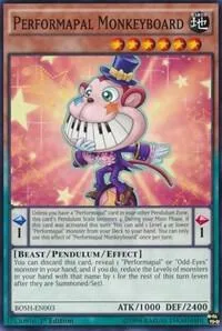 Performapal Monkeyboard BOSH-EN003 1st Edition Yu-Gi-Oh card from Breakers of Shadow