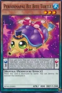 Performapal Bit Bite Turtle BOSH-EN005 Yu-Gi-Oh card from Breakers of Shadow