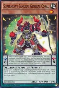 Superheavy Samurai General Coral BOSH-EN011 Yu-Gi-Oh card from Breakers of Shadow