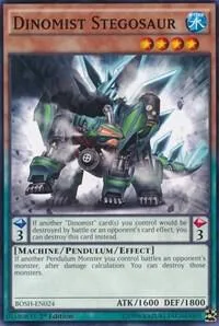 Dinomist Stegosaur BOSH-EN024 Yu-Gi-Oh card from Breakers of Shadow