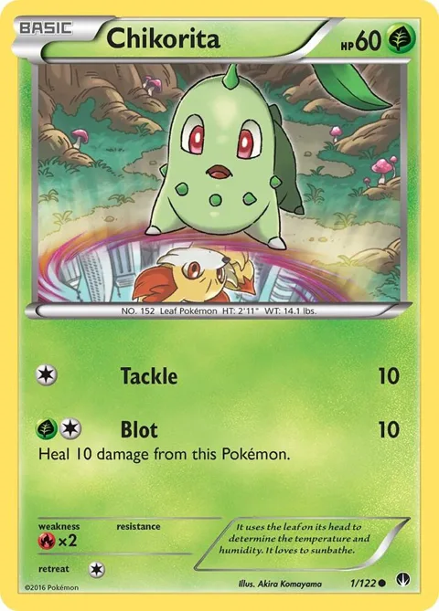 Chikorita #1/122 Reverse Holofoil Pokémon card from XY - BREAKpoint
