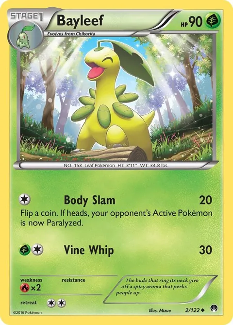 Bayleef #2/122 Pokémon card from XY - BREAKpoint