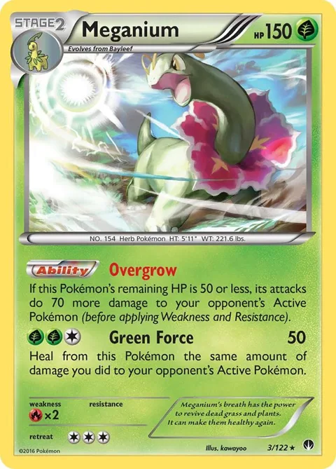 Meganium #3/122 Holofoil Pokémon card from XY - BREAKpoint