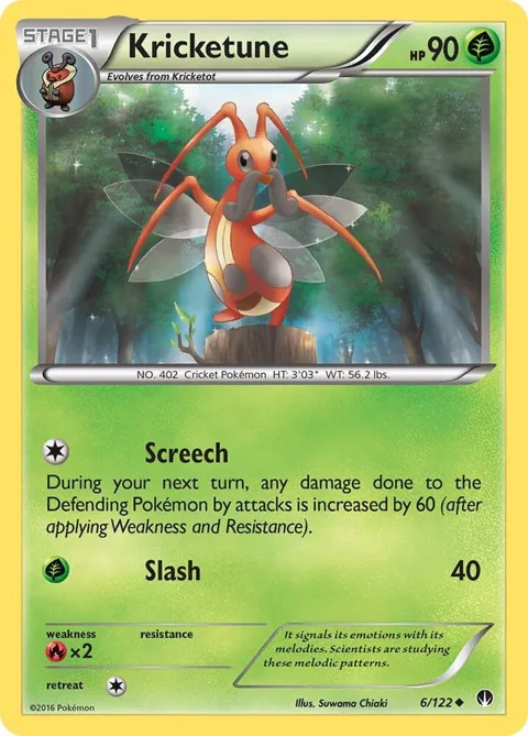 Kricketune #6/122 Reverse Holofoil Pokémon card from XY - BREAKpoint