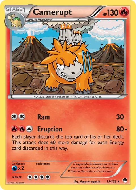 Camerupt #13/122 Pokémon card from XY - BREAKpoint