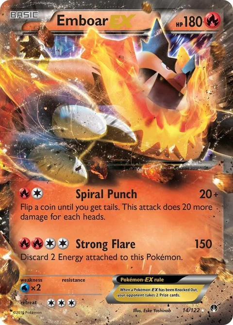 Emboar EX #14/122 Holofoil Pokémon card from XY - BREAKpoint